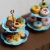 1/12 Scale Miniature Dollhouse Cake Stand Mini Donuts for BJD Food Toy OB11 Doll House Kitchen Accessories Toy
