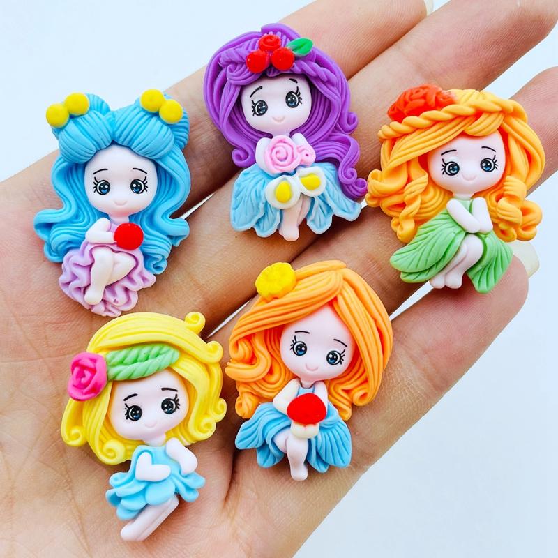 5Pcs New Kawaii Cute Cartoon Princess Series Flat Back Resin Cabochons Scrapbooking Diy Jewelry Craft Decoration Accessorie A55