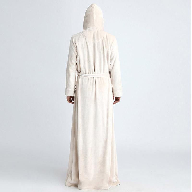 Flannel Pajamas Men's Hooded Thickened Pajamas Coral Velvet Men's Bathrobe Winter Robe Men's Bathrobe