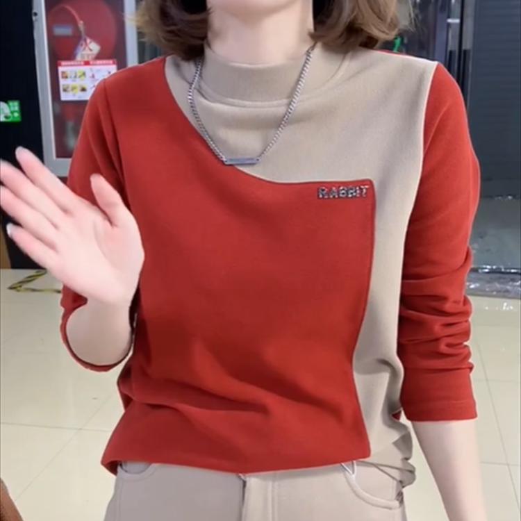 

High Neck Women s Fleece-Lined Long-Sleeve Top - New 2025 Plus Size Inner/Outerwear for Autumn/Winter XL for below 105 lbs