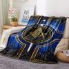 1Pc Masonic Freemason Print Flannel Blanket, High Quality Comfortable for All Seasons, Home Decor, Warmth and Comfort, Perfect for Christmas Gifts