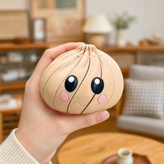 Yousheng 3D Printed Spiral Dumpling Toy, Articulated Slippery Steamed Bun Toy for Stress Relief, Rotating Twisting Fidget Toy for Kids Adults