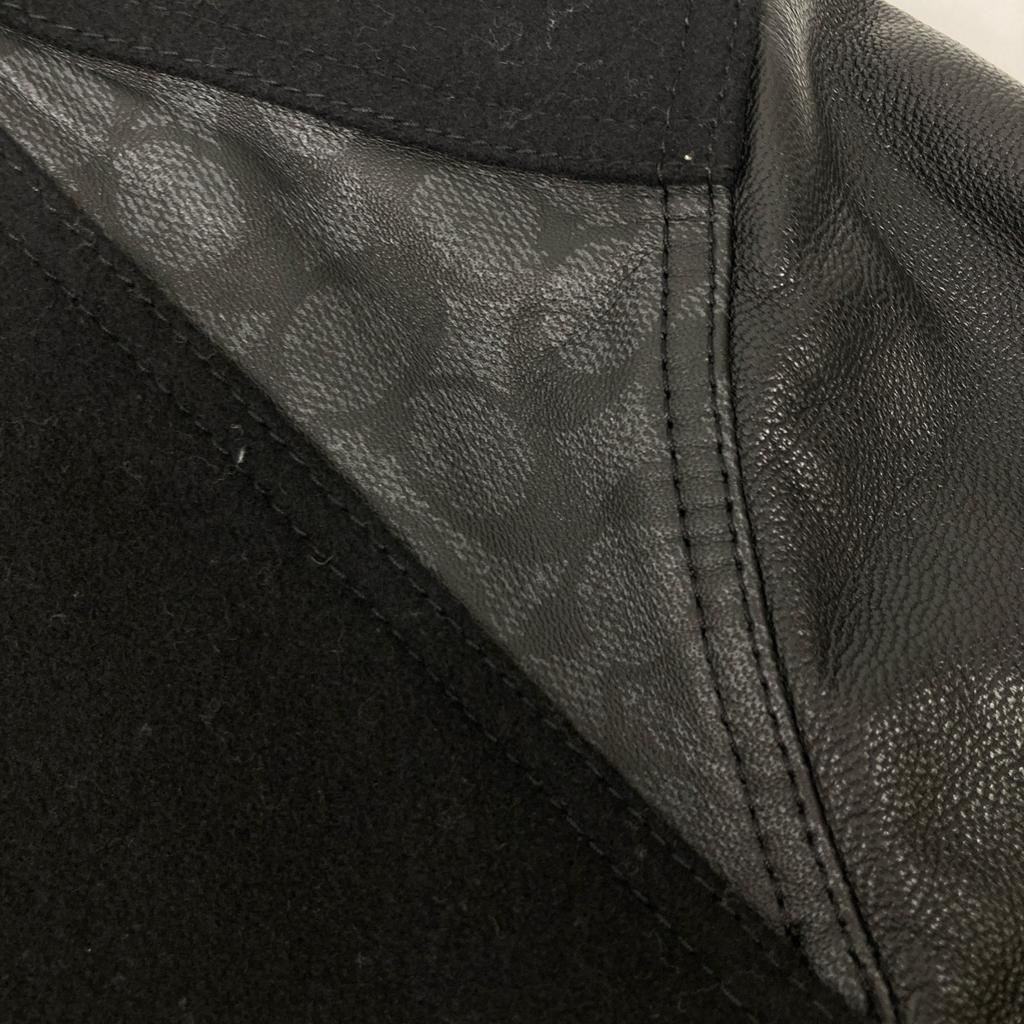 COACH F78473 Black Wool x Leather Signature Blouson Jacket Jacket XS blackUsed