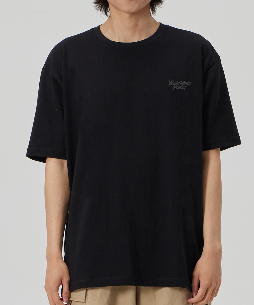 BY.L Graffiti Logo Short Sleeve T-Shirt Black Charcoal