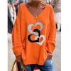 Autumn Winter Women's Solid Color V-neck Long Sleeve Loose Casual Comfortable T-shirt Top