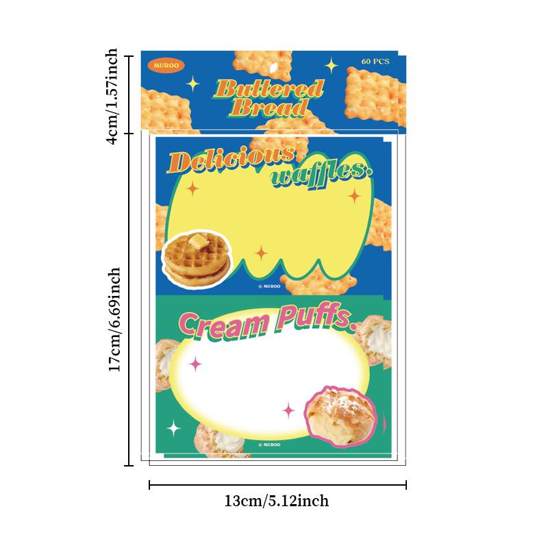 60sheets/set Sticky Notes Baking Holiday Series Practical Notes Taking Stationery Sticky Notes For Students Supplies