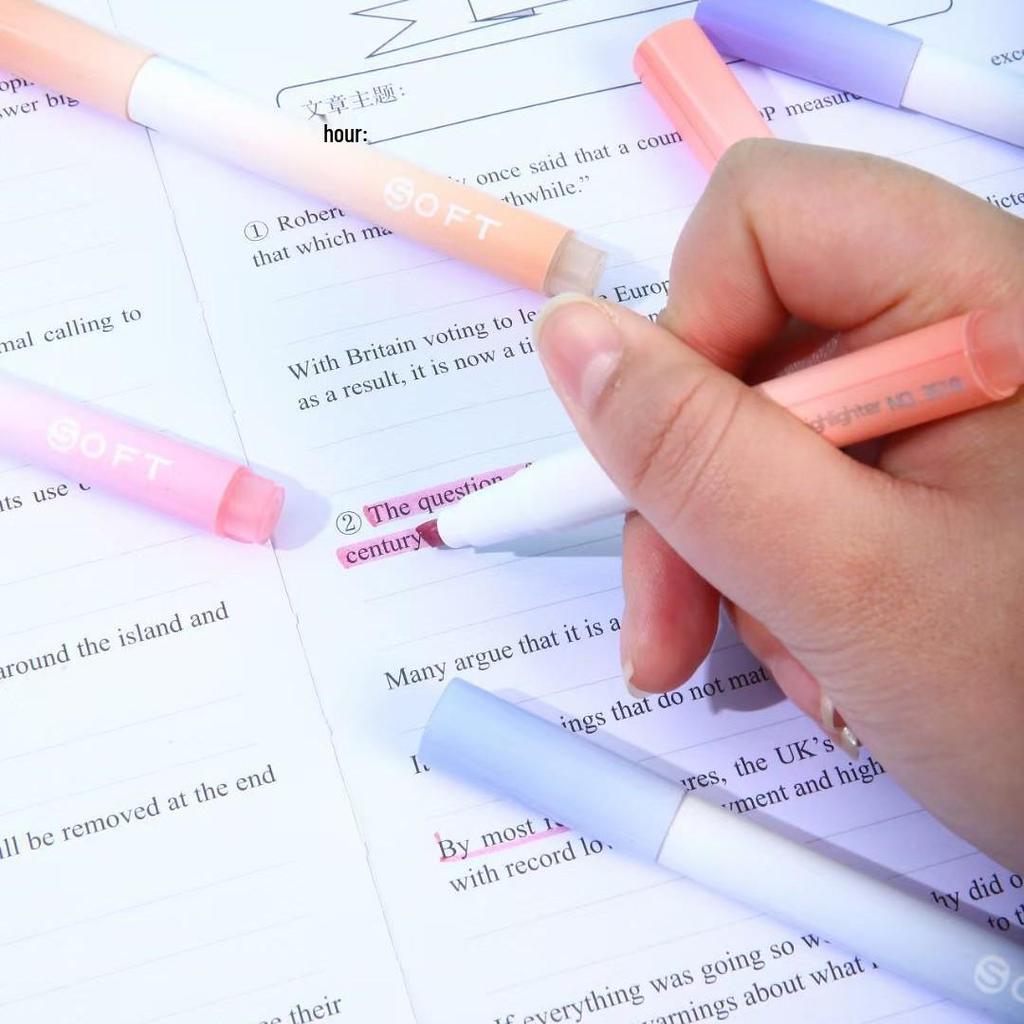 12-Color Boxed Fluorescent Highlighter Pens for Students - Eye Protection & High Visibility