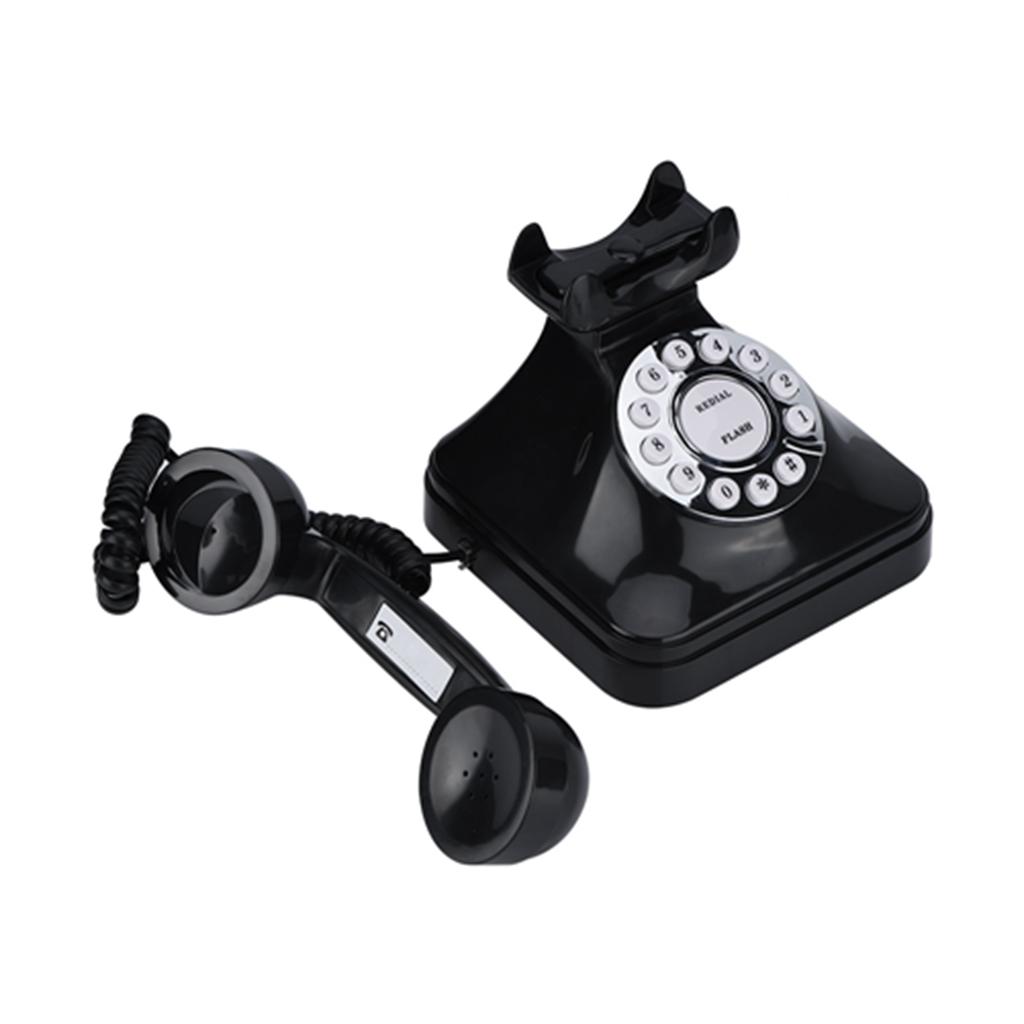 WX-3011 Telefon de casă din plastic multifuncțional negru vintage Telefon fix cu fir retro