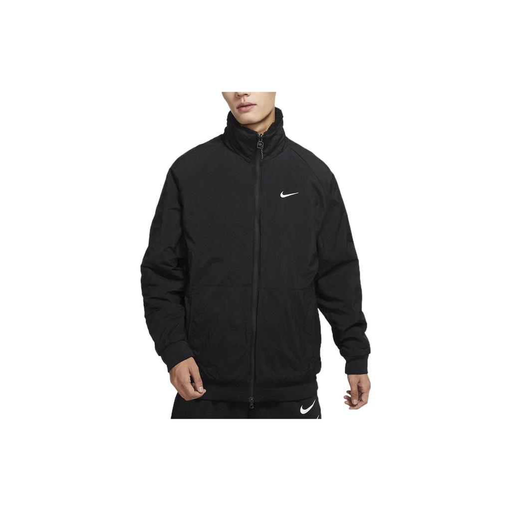 Nike Velvet Jackets Men's Black Stand Collar Moderate FB1910-010