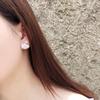 1Pair New Design Crystal Swan Earring White / Black Gold Color Cubic Zirconia Stone Stud Earrings