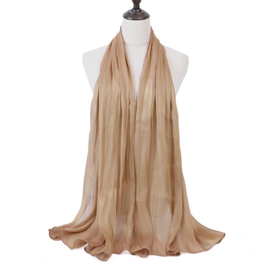 Women Turban Large Size Long Scarf Satin Crepe Fabric Breathable Soft Sheen Headscarf Vacation Photography Sun Protection Shawl