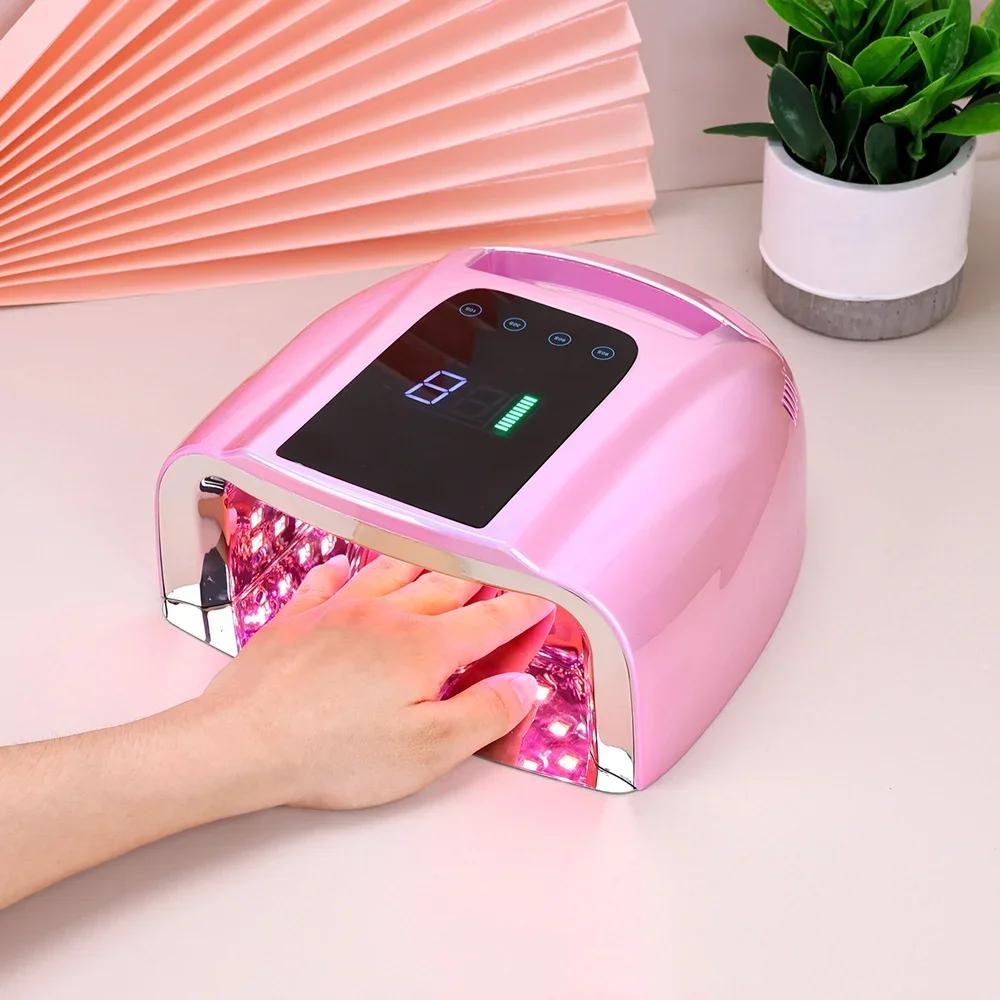 96W Wireless Nail Dryer Rechargeable UV Nail Lamp Dryer for Gel Polish Professional Nail Art Manicure Tools for Home