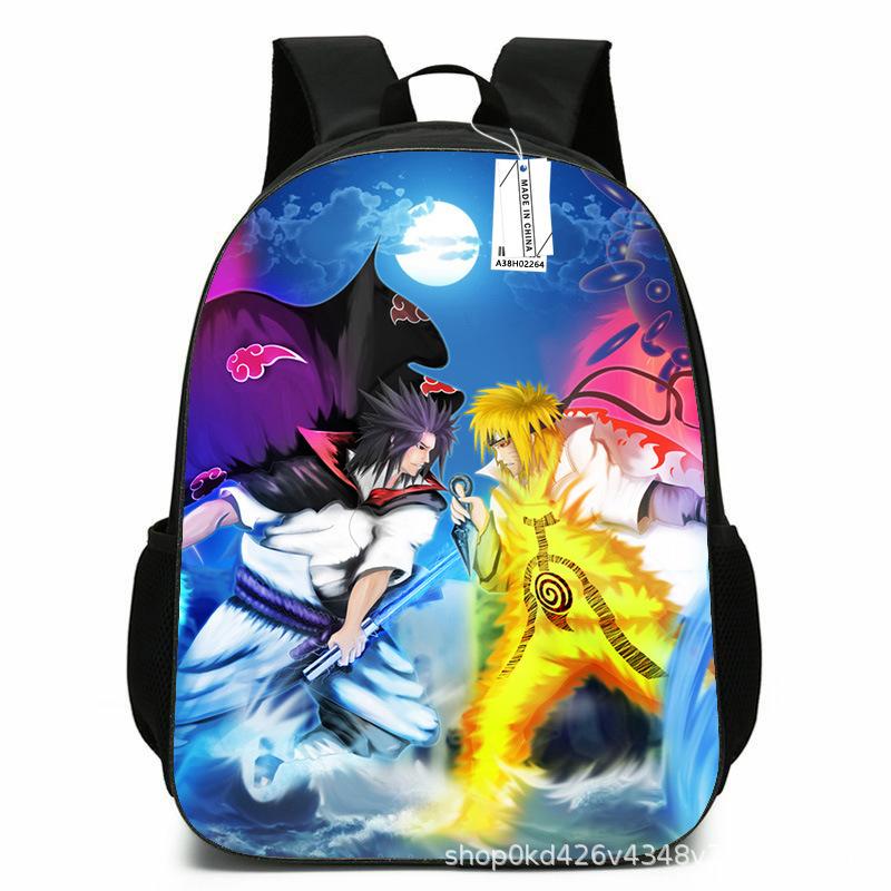 Naruto Peripheral Schoolbag Naruto Sasuke European and American Elementary and Middle School Students Backpack Cartoon Animation Computer Bag