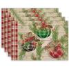 Cross Linen Christmas Placemat - Waterproof, Heat-Insulating Dining Table Decor