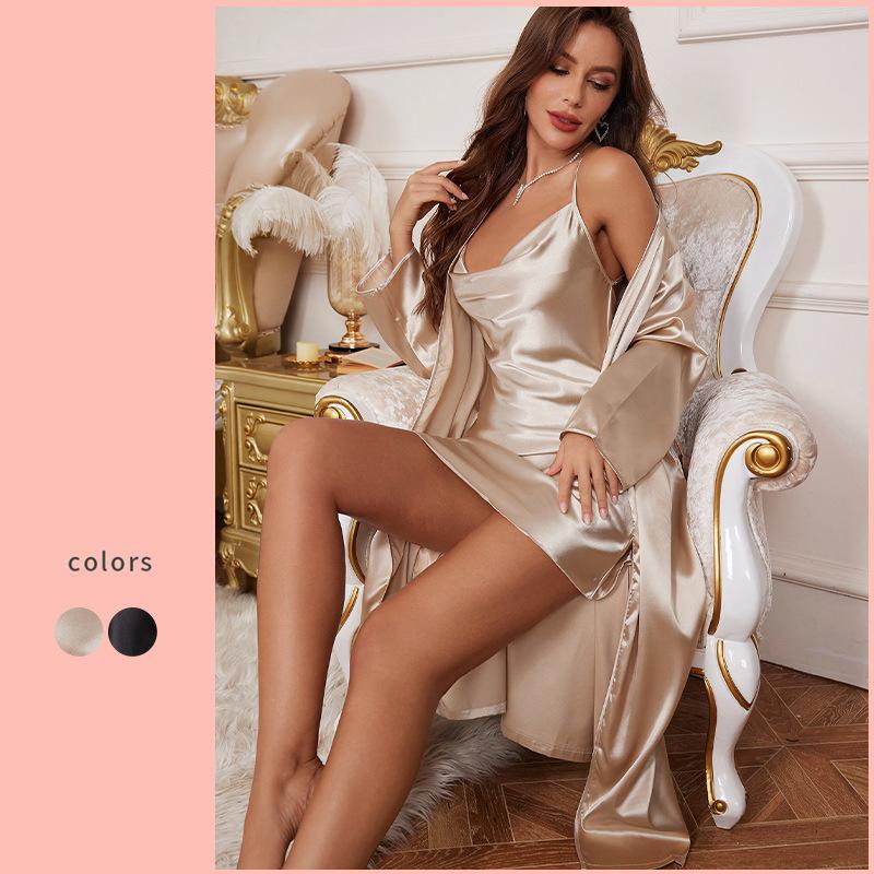 Women Pajamas Ladies Nightgowns Satin Robes Nightdress