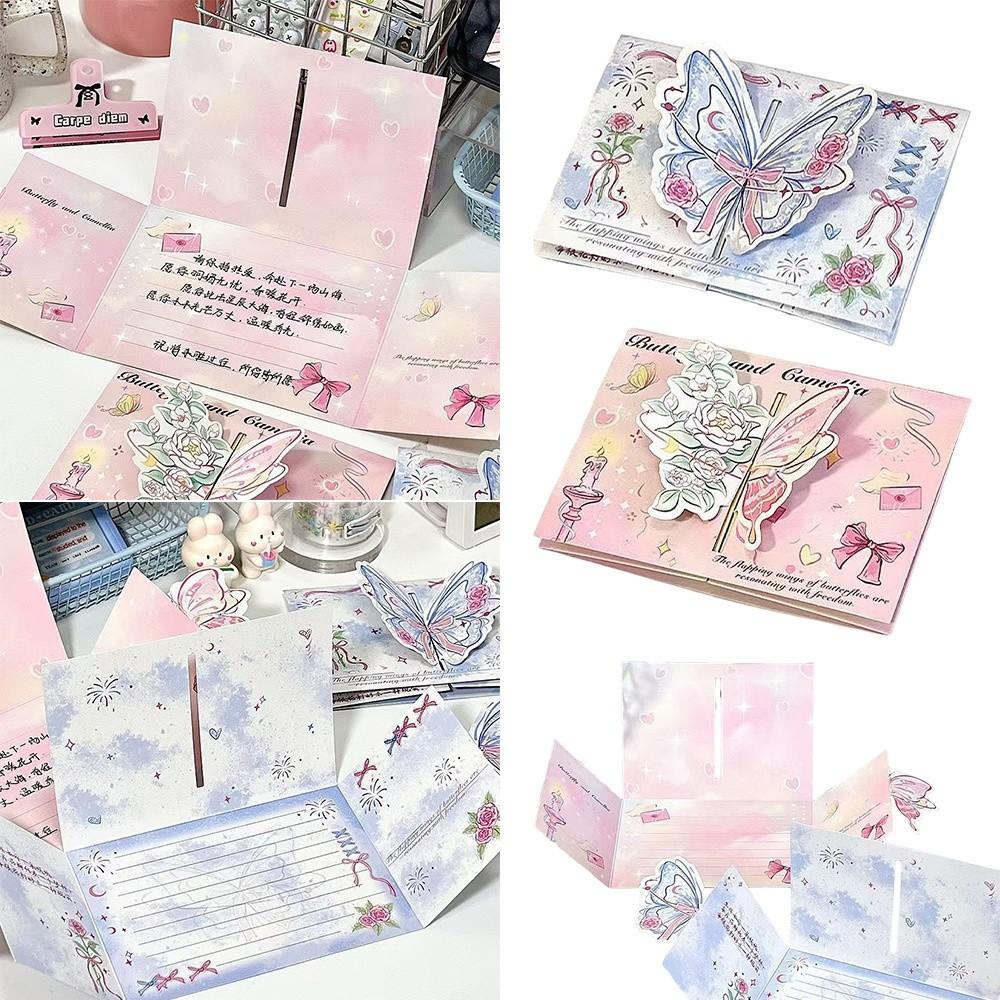 Retro 3D Foldable Greeting Card With Envelope Pop-Up Card Perfect for Couples