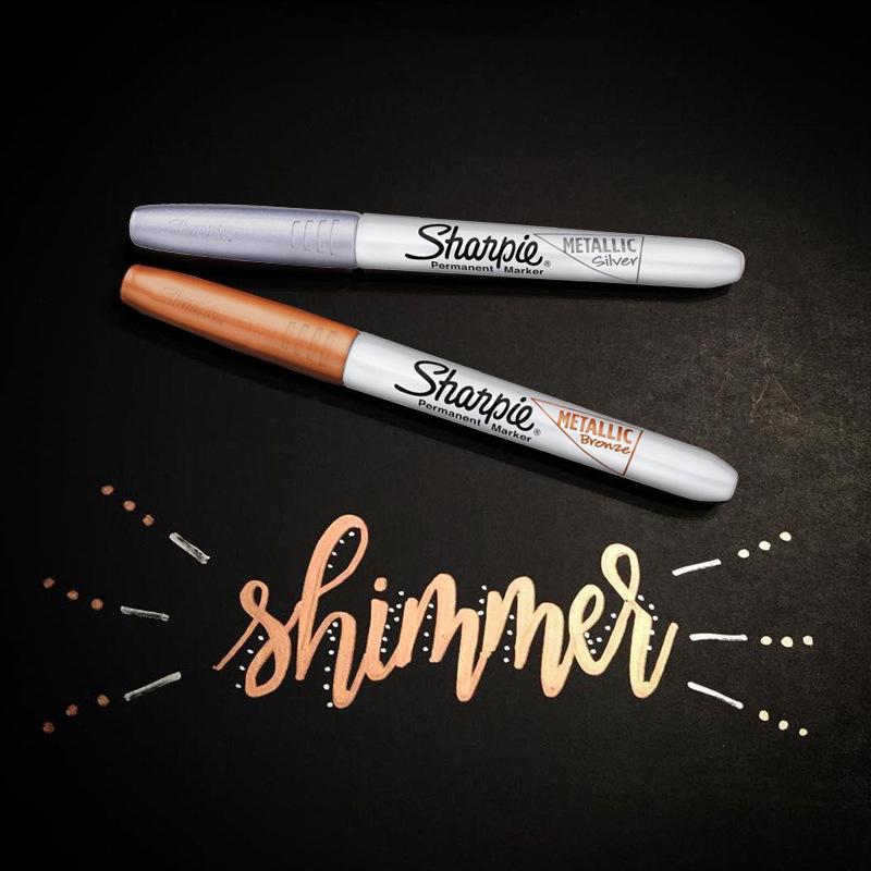 Sharpie Metallic Oil-Based Waterproof Marker Set: Gold, Silver, Black