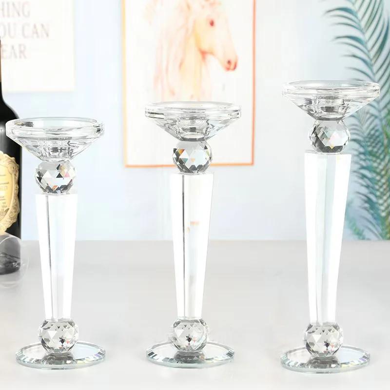 

Хрустальный стеклянный подсвечник, подставка для столбовой свечи, центральные элементы декора для свадьбы 22CM&1Pc чистый