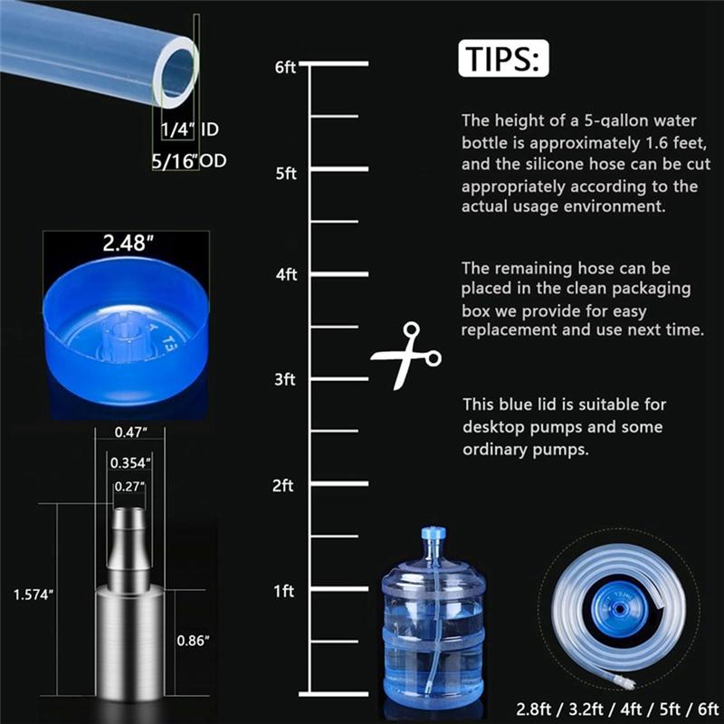 A25F-Rubber Pipe Hose Tube And Silicone Water Pump Hose Weight Block Set For 5 Galon Water Bottle Pump