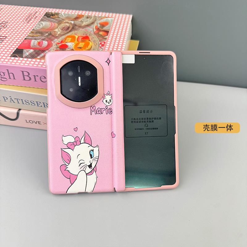 Applicable To Huawei MateX7 Mobile Phone Case Central Axis Magnetic Attraction MateX6 Skin Feeling Color X5 Shell Film Integrated Cartoon Leather Pat