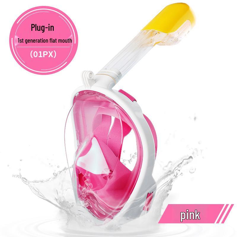 Sada pro šnorchlování pro dospělé: Silikonová potápěčská maska a brýle s plně suchým šnorchlem.