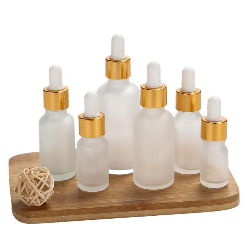 10/50/100ML Clear Frosted Glass Bottles Dropper Lotion Bottle Glass Empty Bottle Reusable Dispensing Bottles