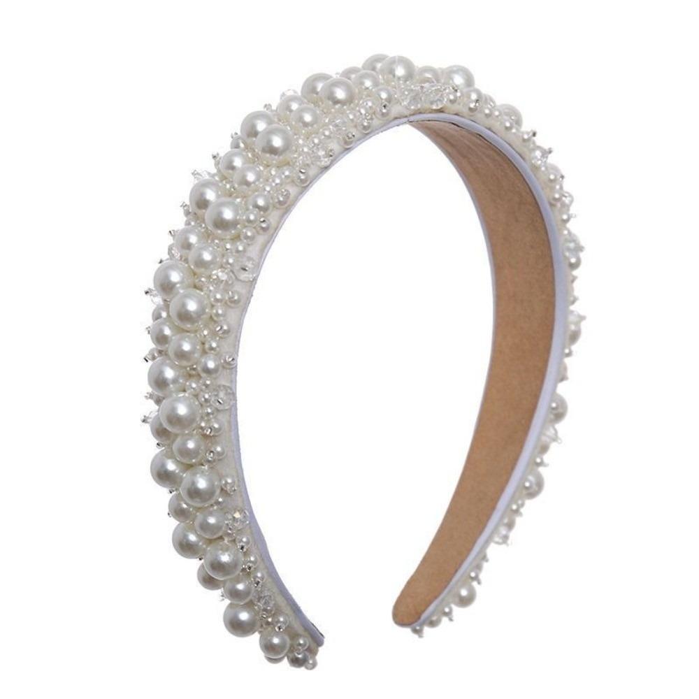 Large Pearl Headbands Baroque Women Hairbands Headwear Bridal Hair Hoop  Party