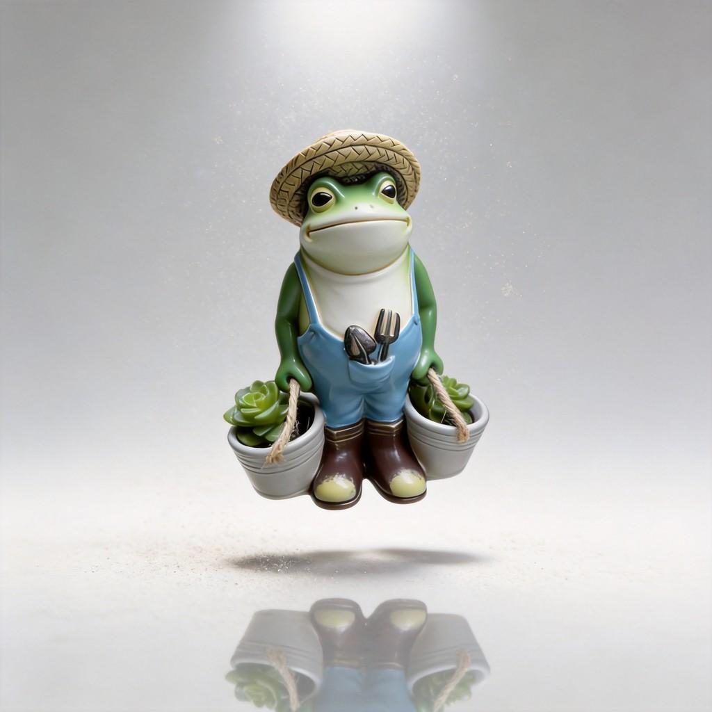 Cute Resin Frog Hanging Decor Miniature Garden Ornament For Office And Home Decor