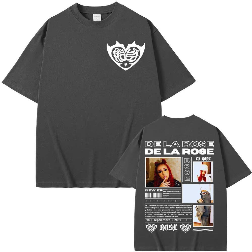 Singer Dela Rose Album Tour 2025 Cover Tshirts Unisex Women Clothing Harajuku Retro T Shirt 100 Cotton High Quality Tshirt Tops