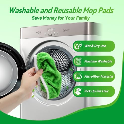 10 Pack Reusable Microfiber Mop Pads Dual Use Dry Sweeping Wet Mopping Pads Compatible with Swiffer Sweeper   Washable Floor Cleaning Pads for Hardw