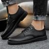 Men's Casual Leather Shoes Lace-up Oxford Shoes Classic Men Loafers Fashion Business Dress Shoes for Men Brogue Leather Footwear