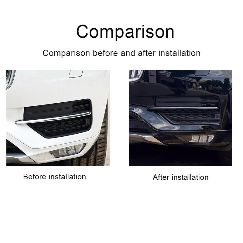 For Volvo XC90 Front Fog Light Strip Black Decorative Chrome Car Sticker Car Accessories 2015-