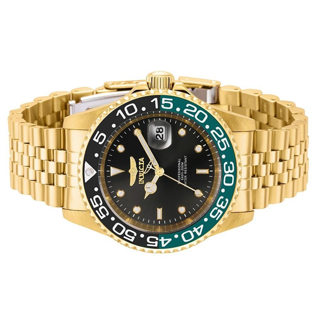 INVICTA Pro Diver Gold Tone Stainless Steel Black Dial Quartz Diver's 36043 200M Men's Watch