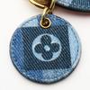 Used LOUIS VUITTON key ring Porto Kure M69017 Monogram denim/leather Blue Red Key ring