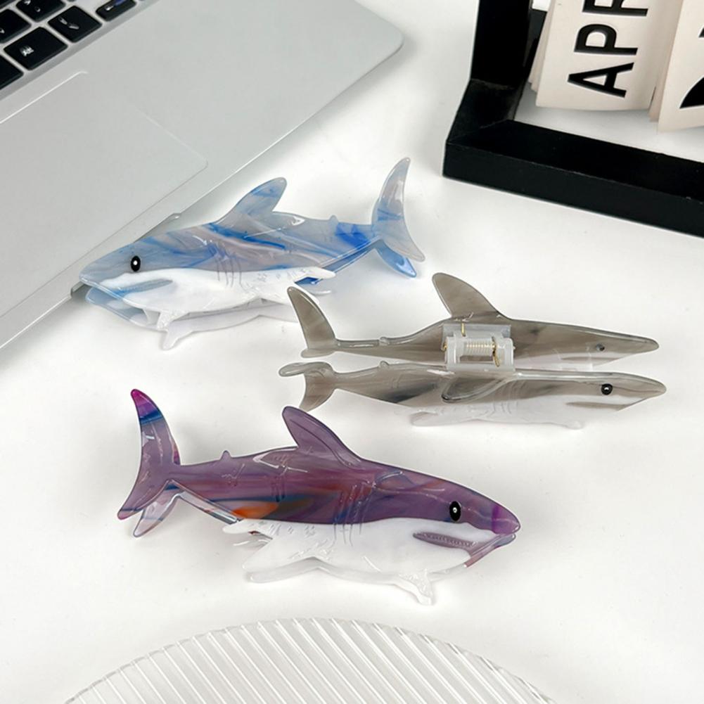 Women Hair Claw Shark Shape Anti-slip Teeth Acetate Material Clip Back Head Large Hair Clip Hair Accessories