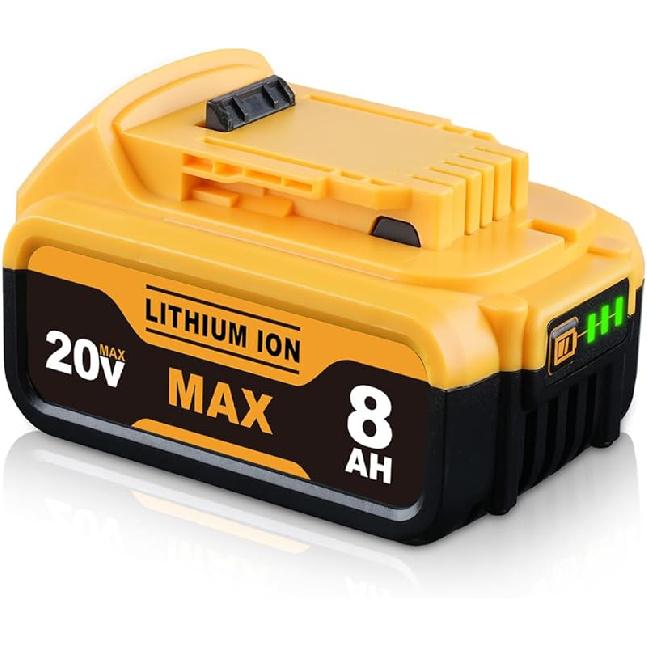2 шт. DCB200 20 В 8,0 Ач Замена для аккумулятора Dewalt 20 В Литий-ионный Совместим с аккумулятором Dewalt Беспроводными электроинструментами DCB200 DCB201 DCB203 DCB206 1