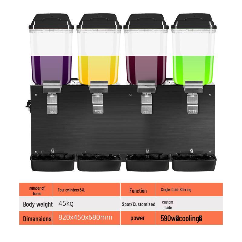 Tenggong Hot & Cold Beverage Dispenser with Dual & Triple Cylinder Options for Juices and Milk Tea, Self-service Stirring Spray