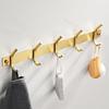 Wall Hook 304 Stainless Steel Black Gold Sliver Polished Creative Bathroom Kitchen Towel Hanging Clothes Key Holder Row 5 Hooks