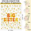 Big Sister Blanket Gifts For Girls 60" X 50" Sisters Blanket Soft Warm Yellow Pattern For Baby Shower Birthday Party Suppl