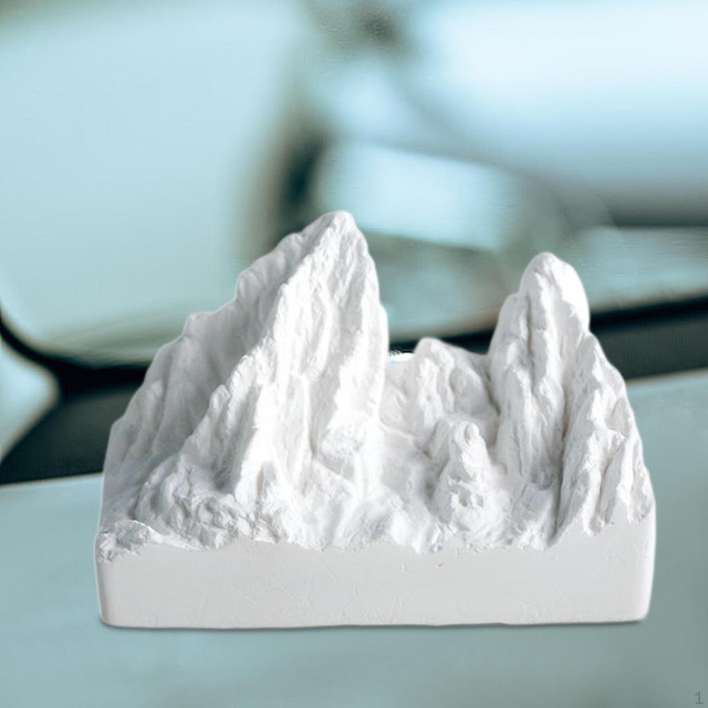 Ornament Snow Mountain Statue Collection Plaster Photo Props Artwork Figurine for Bookshelf Desktop