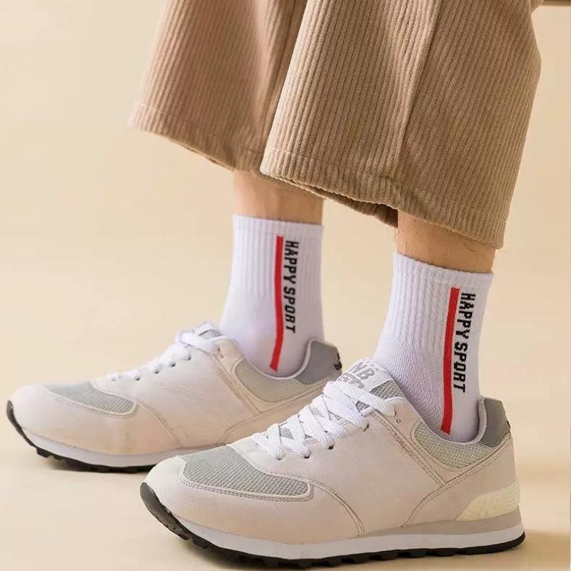 1/5 Pairs Sweat-wicking Comfortable Mid-tube Sports Socks for Men Men's Sport Casual Socks