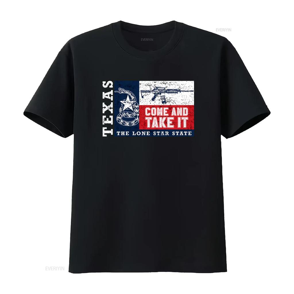 Texas Der Lone Star State Kommt Und Nehmt Es T-Shirt Einzigartiges Design mit Schlangen-Gewehr-Print vintage Gewaschen Weich streetwear