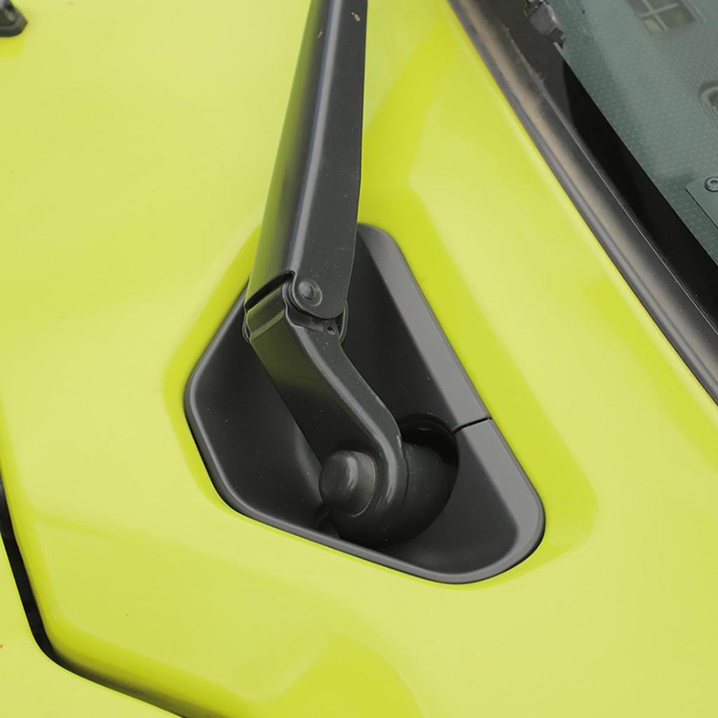 Front Wiper Base Cover Trim Windshield Wiper Base Panel Sticker for Suzuki Jimny 2019 2020 2021 2022 2023 2024 Exterior Accessories (Black)