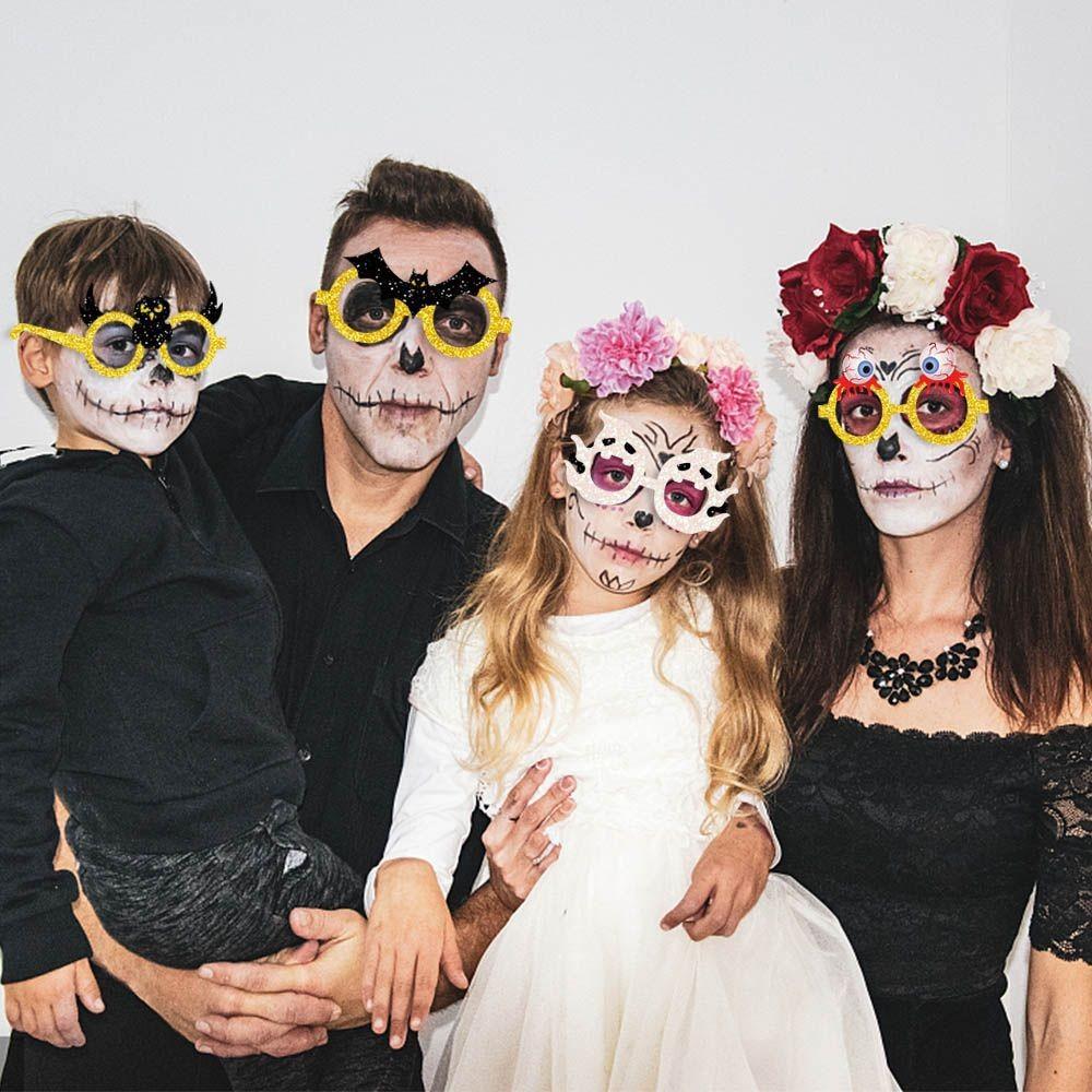 Halloween Bats Pumpkin Paper Glasses For Spooky Photo Props And Decor Party