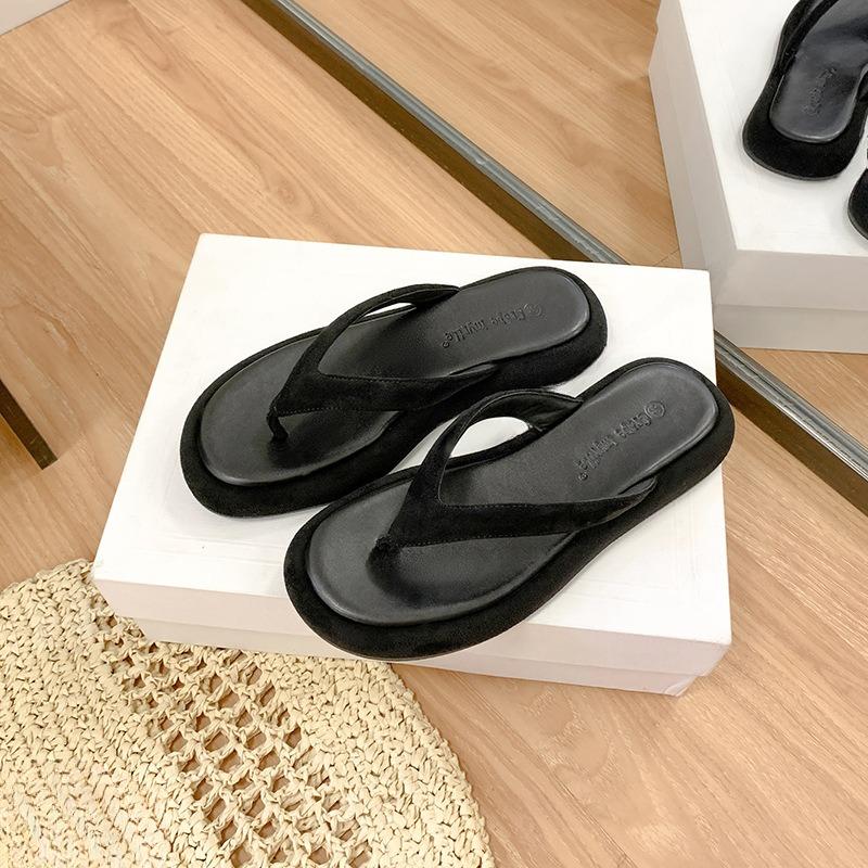 

Beach Shoes Thick-soled Herringbone Shoes Women s Flip-flops for Outerwear 35 чорний