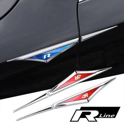 2 Stück 3D-Legierung Autoaufkleber Auto Zubehör für Volkswagen vw r Racing rline Passat BDYTS3 golf 3 4 5 6 7 mk4 mk5 mk7 Tiguan Touareg