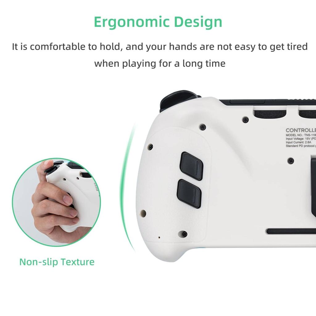 Nintendo Switch OLED Ergonomic Controller Grip with Gravity Induction of Six-Axis Gyroscope, Double Motor Vibration, Kickstand and Game Card Slot