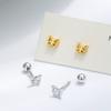 925 Sterling Silver Butterfly Stud Earrings for Women Cute Hollow Design Hypoallergenic Ear Piercing Jewelry Gold/Silver Color