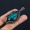 Blue Flash Labradorite Handmade Pendant, Natural Gemstone Jewelry, 999 Copper Wire Wrapped Pendant Jewelry, For Gift