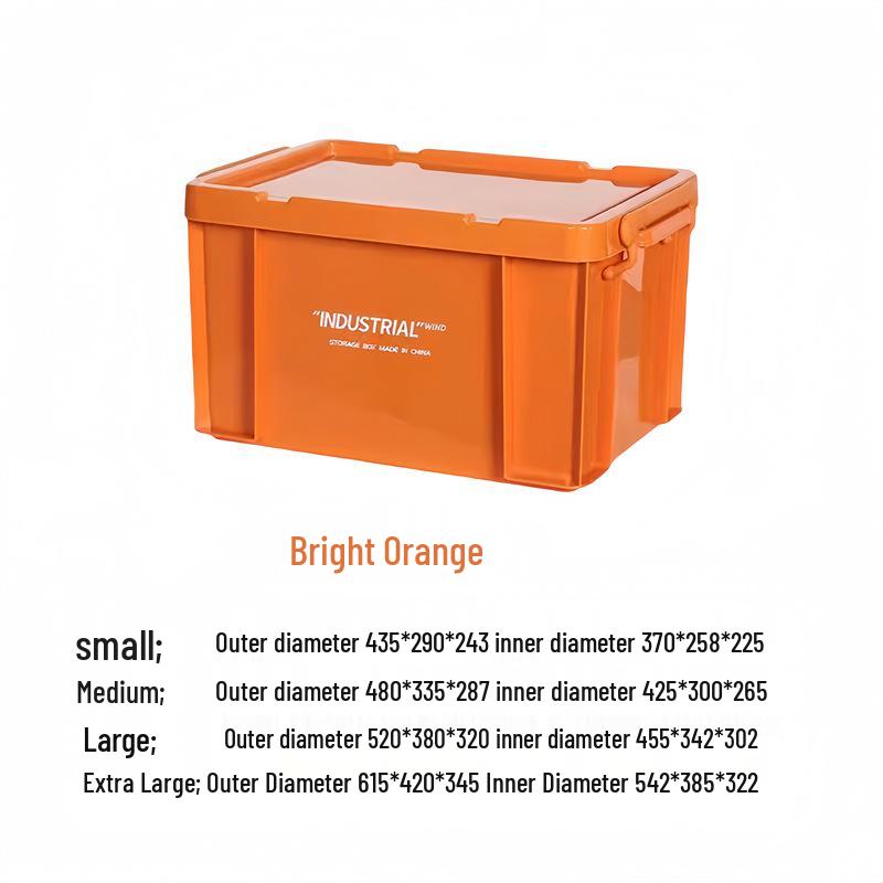 Industrial Style Plastic Storage Box for Camping, Household, or Car Trunk